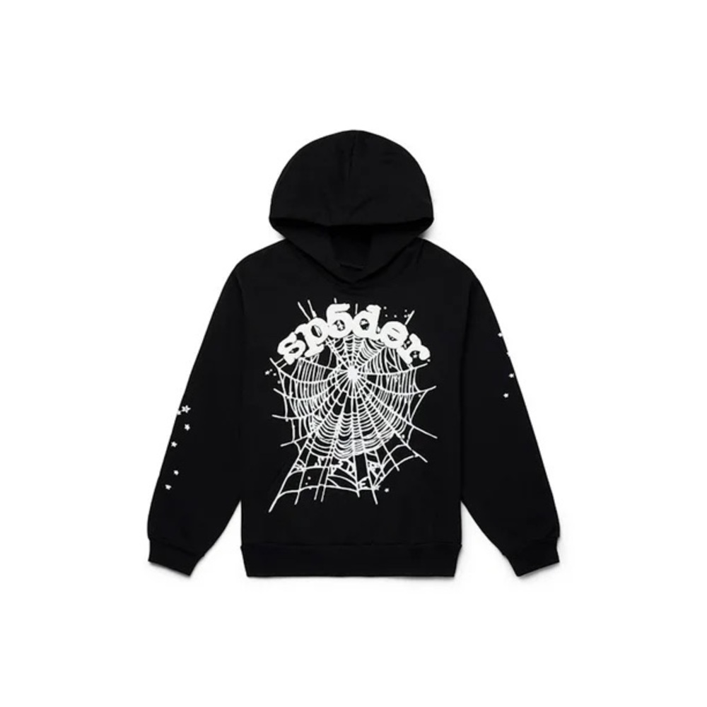 Stylish Black Hoodie with Web Design